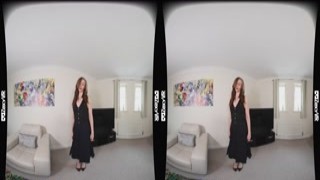 British Girl in Lingerie and Stockings Striptease VR