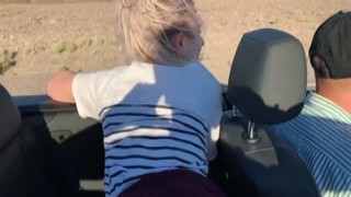 Eva Elfie - Public Teen Sex in the Convertible Car on a way to Las Vegas