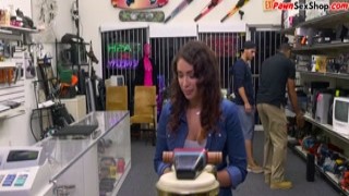 Pawnshop amateur publicly blows in store before swallow