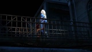  "A 3D cartoon with vibrant colors features a blue-skinned, lesbian woman being kissed in an outdoor setting