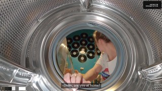 step sister got stuck again into washing machine had to call rescuers