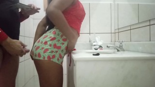 in the bathroom and fucked the hot young bitch