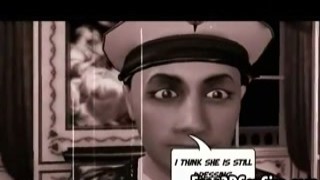 Foxy, in a vibrant, animated 3D setting, delivers an energetic news broadcast while teasingly removing her costume to showcase her captivating dance moves