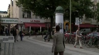Bound Euro babe fucked in public park