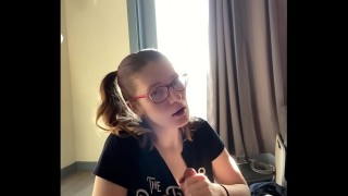 hottie with glasses gets blasted in the face