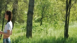 Natalie Flowers - First Time Messy Blowjob Outdoor and Swallow Cum