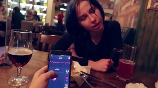 i took control of my stepsister s vibrator in the bar and brought her to orgasm.