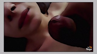 blowjob ends with lot of cum in comic book style