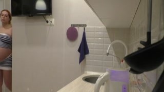 Pregnant Cheating Wife Sucks Her Neighbor&rsquo;s Cock in the Kitchen