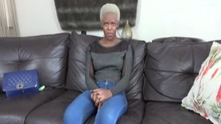 Big Black Ass Ebony Model Strips Down &amp; Rides BWC American In Couch Casting