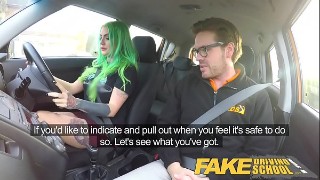 fake driving school wild fuck ride for tattooed busty big ass beauty