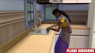 step son returns home from work and finds his mom in his bed then he fucks her thinking she won t recognize him because of the mask on his face indian mom and son