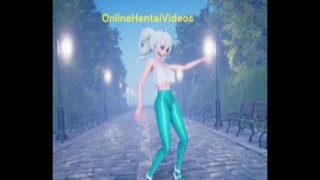 cute anime boy dancing and getting sucked