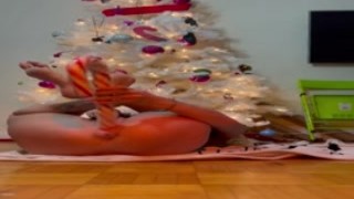 Fansly - @Alexxxeeeof - Christmas tree back view, pussy fuck with my giant candy cane