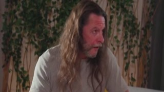 Blonde teen babe giving old man blowjob