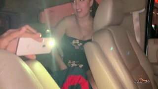 coach cardher gets road head from helena price while cruising down the las vegas strip