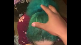 slut sucking huge dick