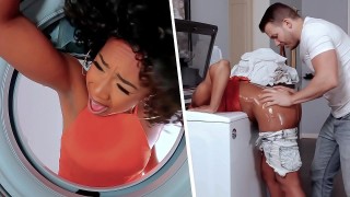 touching my girlfriend s black smom stuck in the washing machine - milfed
