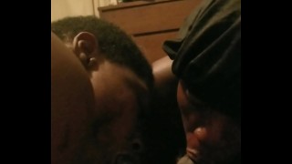 two ebony sluts suck bbc pov