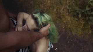 Cumbizz - Naughty college girl walks in the notorious woods full of flashers