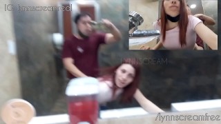 risky public fuck at mc donald s bathroom until cum in ass - lynnscreamreal public adventures part 1