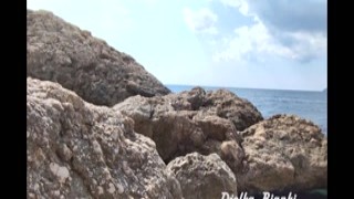 Djelka Bianki - My Slutty Mom Fucks with Her Lover on the Seashore Next to people. Outdoor Public Sex With a MILF