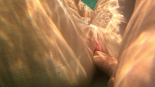 risky fucked swim girl underwater public anal and pussy fuck on the beach jessijek