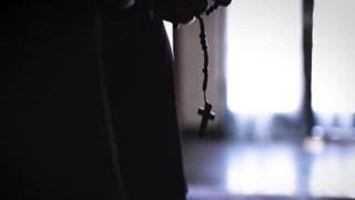 Lesbian couple makes a priest lick them