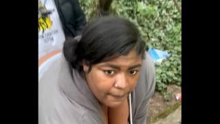 sexy bbw getting fucked on top of a train tunnel