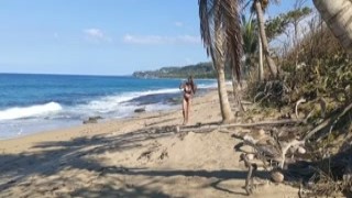 Puma Swede jerks off on Puerto Rico beach