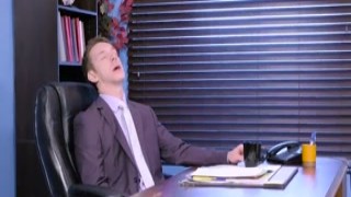 "Big smiles at work - My cheerful secretary's scene starring Angela White and Markus Dupree