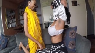 Ebony big saggy tits MILF cheating with best friend in passionate sesh!