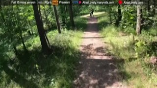Alisa Lovely - Blonde on Bicycle Loves to Suck Cocks to Strangers during Forest Bike Ride Outdoor POV