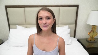 petite 18 yr cutie sucks cock and tosses salad