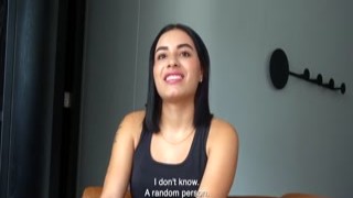Cute Latina Teen Comes To Modeling Casting Not Wearing Panties