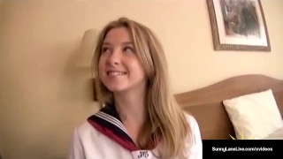 american student sunny lane gets her wet pussy noodled by horny asian 