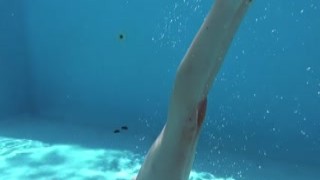 Hot mixed race teen Fernanda Releve swimming naked