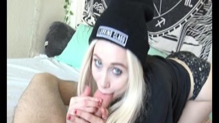 Stepdaughter sucks Daddys cock as soon as he gets home