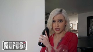 blonde babe kiara cole fills her wet pussy with a big cock - mofos