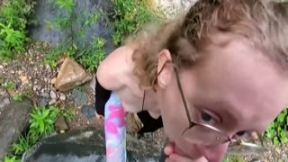 Sarah Evans - Beautiful Sarah Evans Sucks Cock in Public and Gets Hot Facial. Cum Follow Me on Twitter