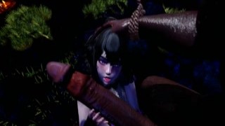 Naughty Witch in the woods fucks Minotaur with massive