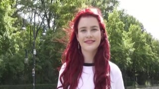 GERMAN SCOUT - Redhead Football Fan Mia May Pickup for Public Anal Fuck at Public Viewing