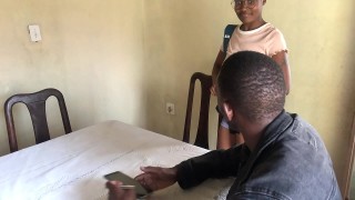 ebony student takes advantage of her teacher during a lesson