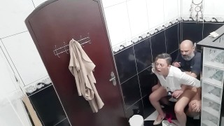 he paid to film the lesbian sucking and fucking in the bar s bathroom.