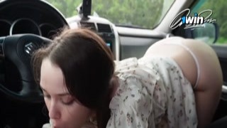 Deluxe_Bitch 2 - Stepsister paid with a blowjob for a ride. Fucked in the car