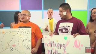 fun loving fat guy bangs four porn stars in fuck a fan 