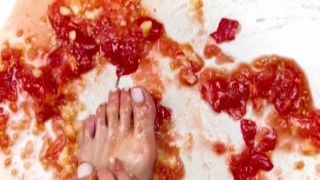 German Food Feet Crunch Fetisch porn with sexy student