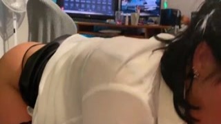 shoving a dick in the slut s mouth at her house