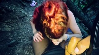 freckledRED - Interracial Tinder Hookup Outdoors ⧸ Redhead PAWGs 1st BBC & Facial