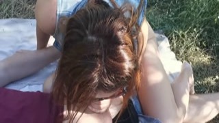 Mrs Robinson - Braless Busty Milf wants to Suck Cock instead of a Picnic &ndash; Outdoor Sex